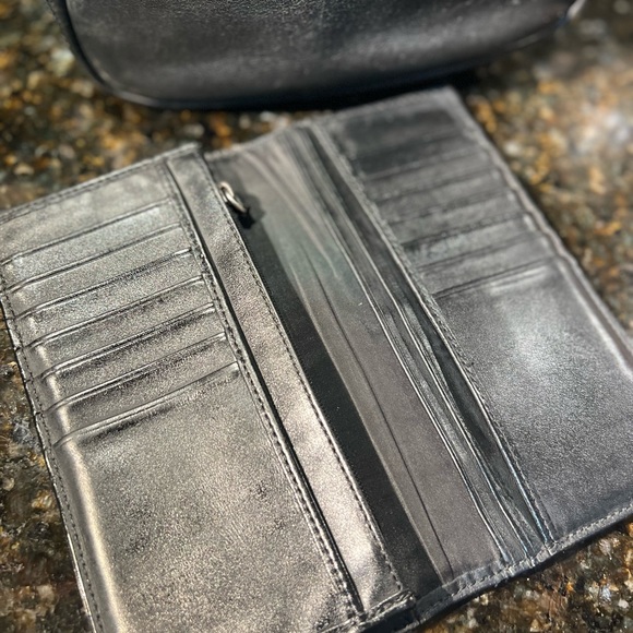 Tumi Black Leather Messenger Shoulder Travel Computer Shoulder Bag & Free Wallet - Picture 6 of 16